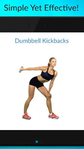 Dumbbell Kickbacks exercise demonstration for effective tricep and shoulder muscle toning in arm fitness