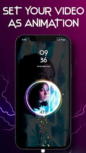 Set custom videos as charging screen animations with personalized circular battery indicator feature