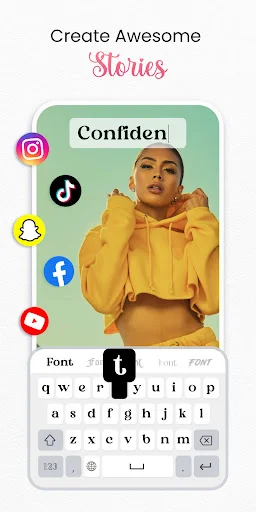 Create social media stories with styled fonts across Instagram, TikTok, Snapchat, and Facebook platforms