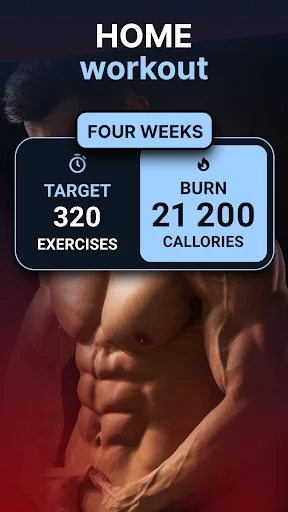 4-week home workout program goal setting with 320 exercise targets and 21,200 calorie burn