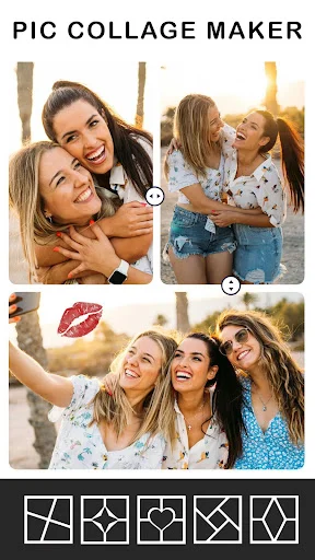 Pic Collage Maker - Photo collage grid layout with multiple friend photos and different template options