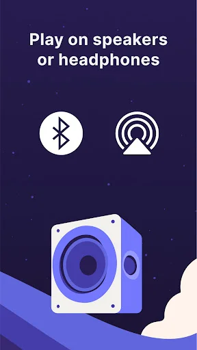 Audio playback compatibility for playing noise machine sounds on Bluetooth speakers or wireless headphones