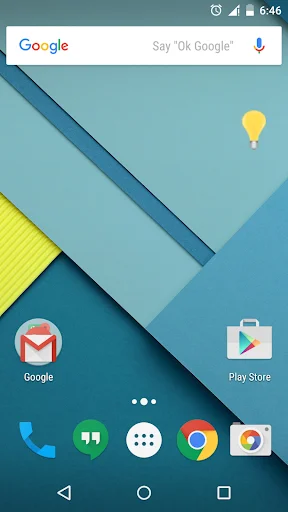 Android home screen with Google search widget and installed apps including Flashlight One Tap Torch available for quick download or access