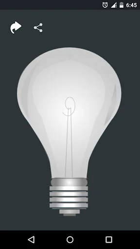 Flashlight One Tap Torch inactive state with white turned-off lightbulb design on dark background, showing app's toggle interface for fast activation