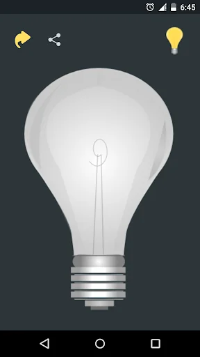 Flashlight One Tap Torch disabled view with white lightbulb icon on dark gray background representing off state and one-tap turn-on feature