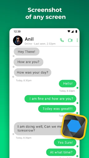 Screenshot X app capturing messaging interface showing chat conversation with green and grey message bubbles and dialog history