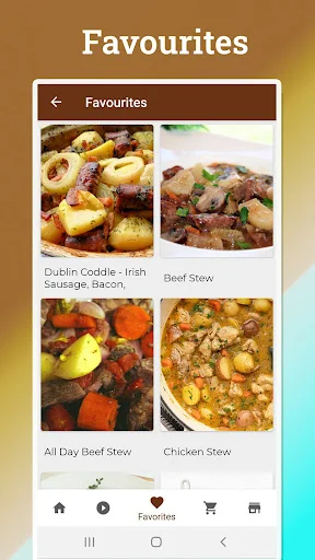 Favorites collection featuring Dublin Coddle, Beef Stew, All Day Beef Stew, and Chicken Stew crock pot recipes
