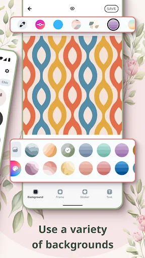 Geometric background patterns and adjustable color palette options for creating custom Instagram highlight covers