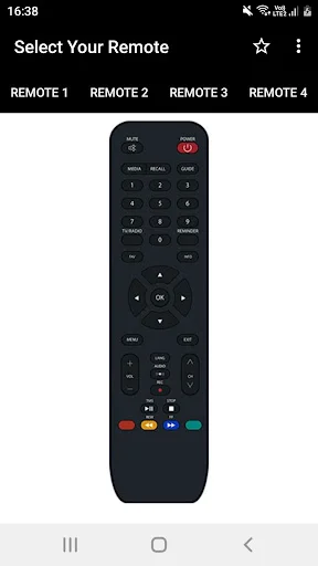 Sun Direct Remote 3 variant showing extended button layout with numeric pad and color controls