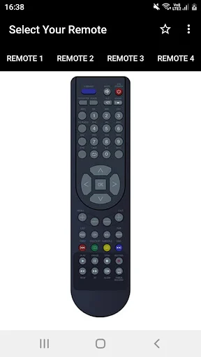 Sun Direct comprehensive remote control with extensive buttons, menu options, and color controls