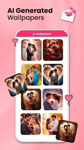 AI generated romantic wallpapers with artistic couple photos for phone customization