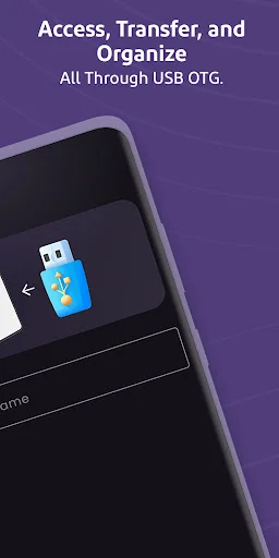 USB OTG file access and transfer interface displaying USB device connectivity on Android smartphone