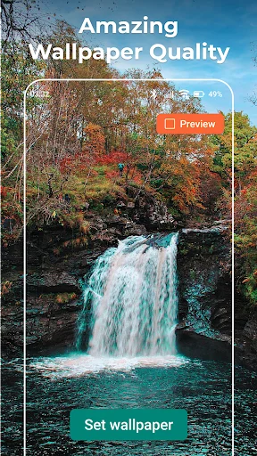 Video Wallpaper Live presenting waterfall scene video wallpaper with amazing quality and set wallpaper functionality
