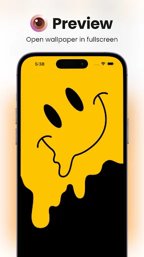 Wallbyte fullscreen wallpaper preview of yellow smiley face design ready to apply as phone home or lock screen